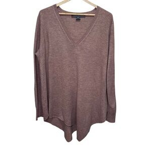 French Connection Tan Vneck Long Sleeve Lightweight Sweater Size XL
